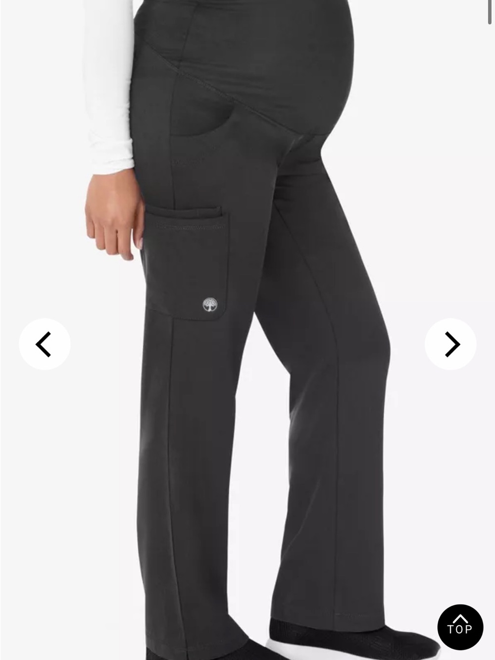 Maternity Black Cargo Scrub Pants - Comfortable Everyday Bottoms